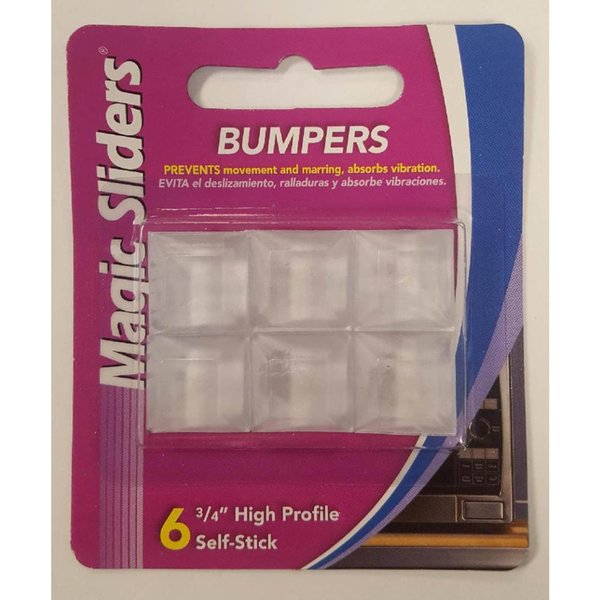 Magic Sliders Vinyl Self Adhesive Bumper Pads Clear Square 3/4 in. W X 3/4 in. L 6 pk, 6PK 78221